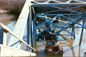 Overweight Vehicle Breaking Bridge